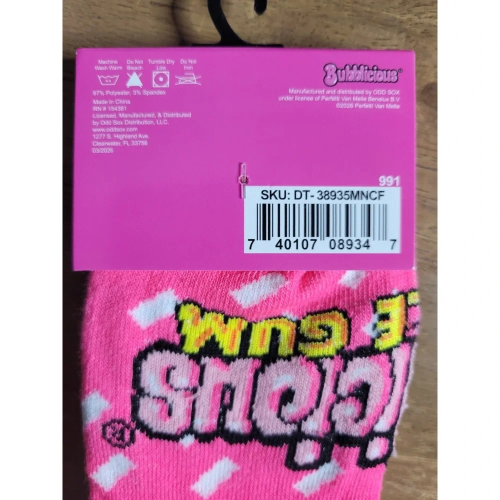 Bubblicious Bubble Gum Socks Size 6-12 Funwear Pink Bright Colorful New‎